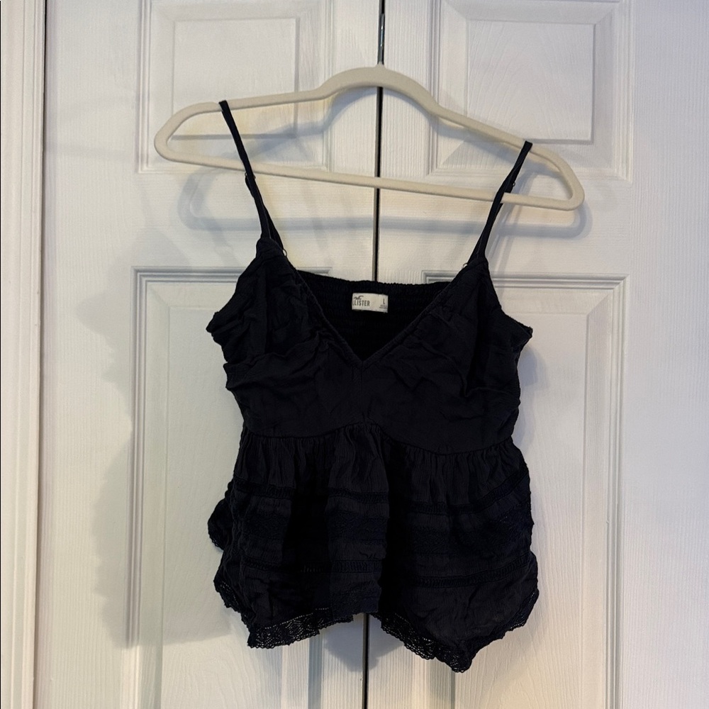 Hollister Navy Lace Trim Cami Top